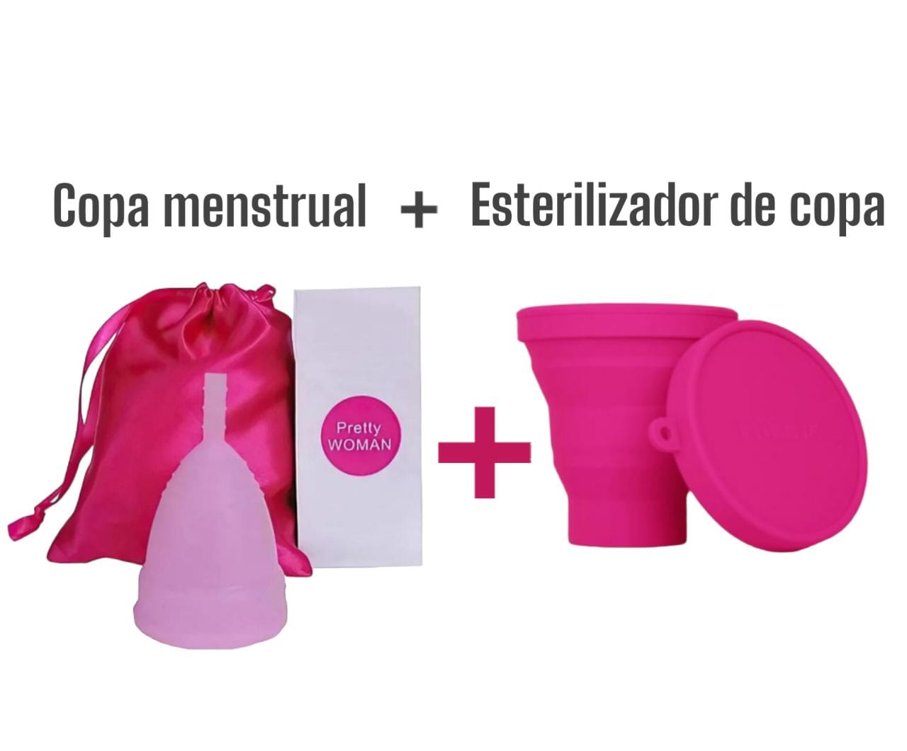 Copa Menstrual Pretty Woman Reutilizable + Esterilizador De Copa Intima Fucsia